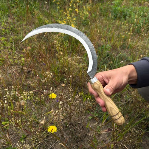 Large sickle hand forged ash - hand-forged,