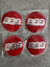 4x Stickers BBS Wheel Cap Centre Emblems 70mm Sticker Red / Silver NEW & SEALED