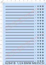 1/24 autoart BMW M635CSI stripes Logos Markings Car Model Kit Water Slide Decal