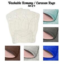 Romany Gypsy Mat Set 4 Anti-Slip Rugs Machine Washable No-Shed Caravan Tourer