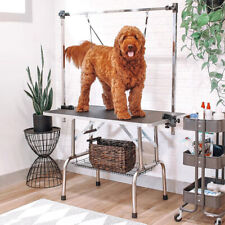 Large Pet Foldable Grooming Table with Adjustable Arm Non-Slip Tabletop Leash UK