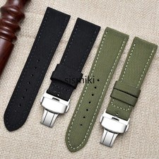 Canvas Leather Nylon Watch Strap Strap Watch Strap Deployment Clasp 18mm-24mm
