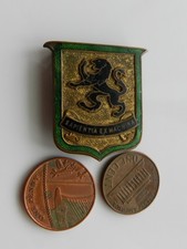 A VINTAGE UNKNOWN ENAMEL BADGE, SAPIENTIA EX MACHINA. MADE By FATTORINI, B'HAM.