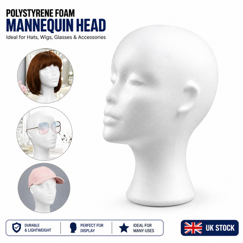 Polystyrene foam head dummy - polystyrene,