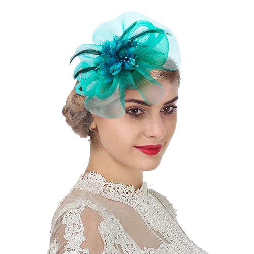 Flower feather hair - flower, hat