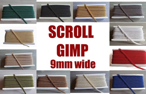 Gimp braid scroll colors 9mm - gimp,