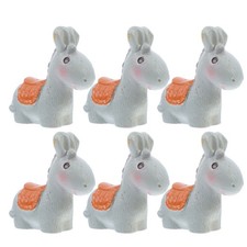 6 Pcs Resin Donkey Statue Mini