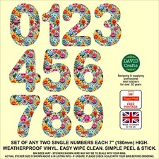 2 Floral Wheelie Bin Number