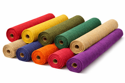 Coloured rustic hessian fabric - coloured,