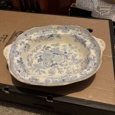 Antique Victorian Asiatic Pheasant Pottery Meat Plate 335mm x 270mm RF35#1