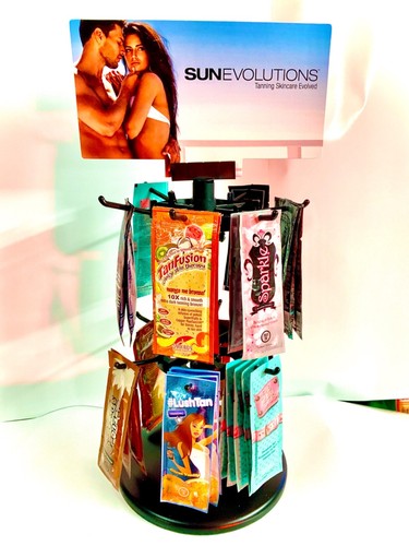 Rotating sunbed sachet display - rotating,