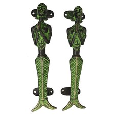 Antique Style Mermaid Shape Handcrafted Brass Wardrobe Window Door Pull Handles