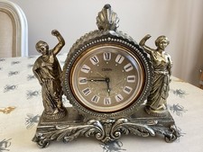 Vintage Coral Japanese Wind Up Clock - Art Deco Style 