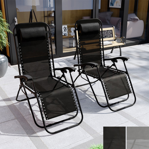 Reclining sun lounger - 2x, zero