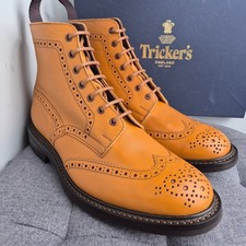 Trickers 'Stow' Brogue Boots Olivia Acorn Brown Leather UK 10 Dainite 'DEFECT'