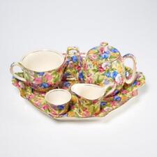 Royal Winton Grimwades Sweet Pea Chintz Breakfast Toast Tea Pot Cup Tray 7pc Set