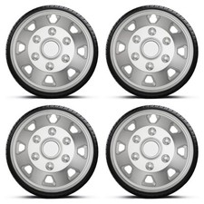 Wheel Trims 15" Silver Deep Dish Hub Caps Set of 4 Fits Motorhome