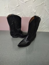 Loblan Black Leather Cowboy  Boots UK 10.5