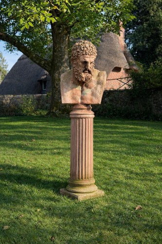 Weathered terracotta bust - weathered, of