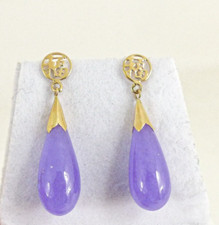 14ct Gold Jade Earrings