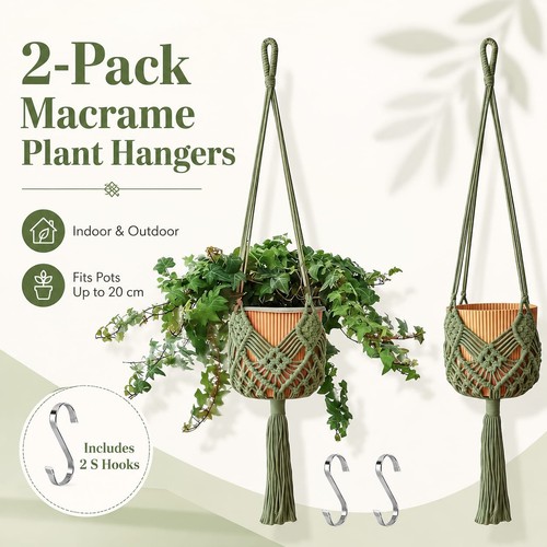 Pack macrame plant hangers - 2,