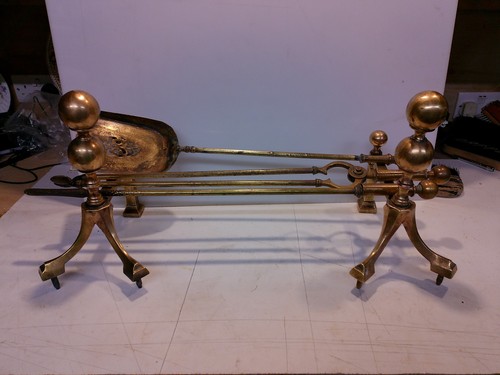 Antique solid brass companion - brass,