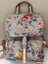 Cath Kidston Floral Blue Vintage Backpack Laptop Section - EXCELLENT 