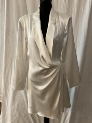 Zara white draped lined - draped,