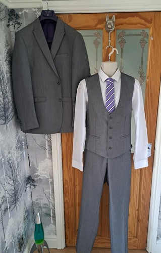 Benetti mens silver grey 3pc - mens, silver/grey