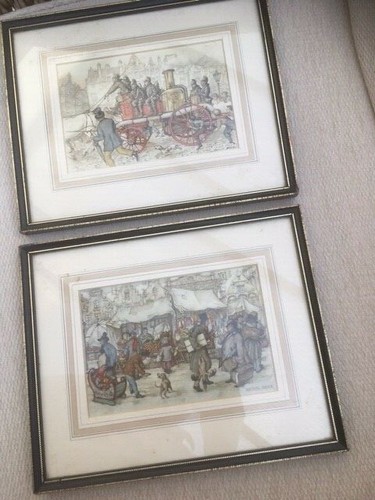 Two vintage framed anton pieck - vintage,