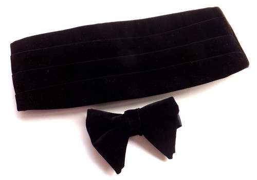 Black velvet cummerbund and - black,