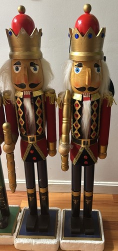 Tall wooden nutcracker - wooden,