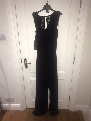 Pinko black polyester and lace - black,