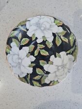 Vintage Paragon White Gardenia Black Saucer only Fine China 1940s