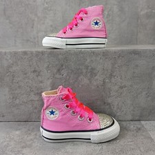 Converse All Star Ox Chuck Toddler Trainer Size UK 2 EU 18 High top Pink Lace up