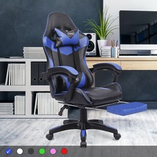 Neo Chair Gaming Office PU Leather Massage Sport Racing Lumbar Headrest Footrest