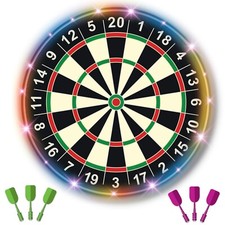 abeec LED Magnetic Dart Board with 6 Magnetic Darts, LED Light-Up Darts Set