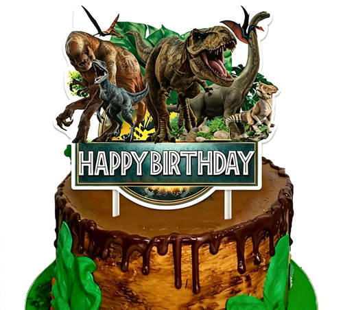 Dinosaur cake topper happy - topper,