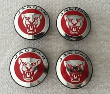GENUINE JAGUAR RED ALLOY WHEEL CENTRE CAP BADGES BRAND NEW C2D47107 XF F-Pace XE