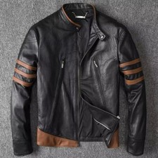 Wolverine Leather jacket For Men Soft Lambskin Leather Biker Jacket For Men's