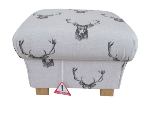 Fryetts stag fabric - fabric, footstool