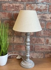 Grey Shabby Chic Table Bedside 40 cm high Lamp MIN7118