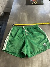 adidas shiny nylon sprinter shorts vintage XS 28” Green Glanz Slovenia Retro