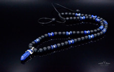 Mens Gemstone Lapis Lazuli Onyx Hematite Necklace Gift For Man 51cm