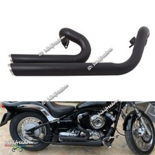 For Yamaha V Star 650 XVS650 Dragstar 650 Shortshot Staggered Black EXhaust Pipe