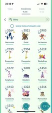 Pokémon Go Account Level 56. 40+ Legendary, 50+ Shiny, 600+ Pokémon, 2000+ Items