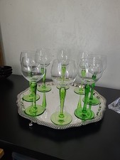 Set Of 9 Vintage Green Stem