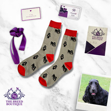 BLACK COCKER SPANIEL SOCKS UNISEX FUN SOCKS ONE SIZE FIT UK ADULT SIZE 5-11