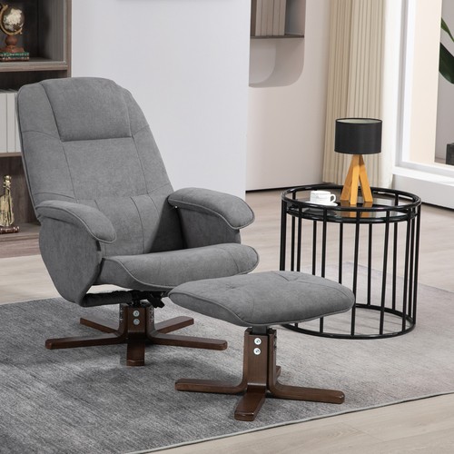 Linen feel fabric recliner - linen-feel,