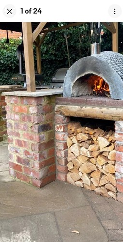 Wood fired pizza oven - fired,